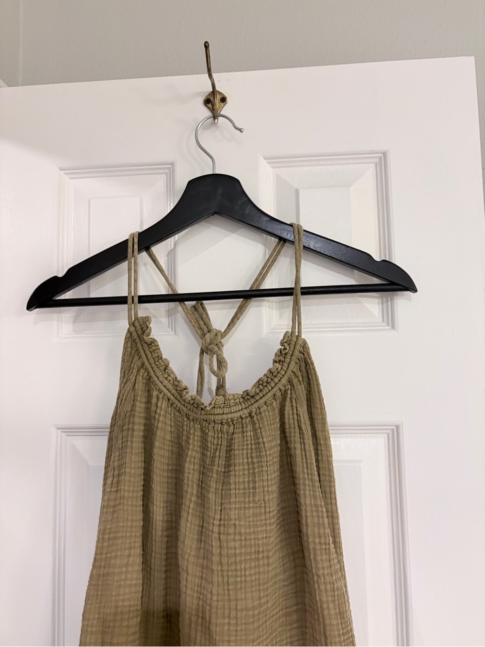 Anthropologie Daily Practice Green Gauze Halter Dress XL - Picture 2 of 8